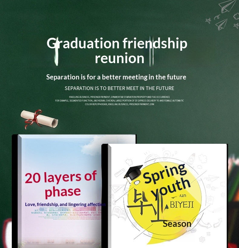 2026 new 12-inch crystal album production, primary and secondary school graduation students record, party photo souvenir album customization