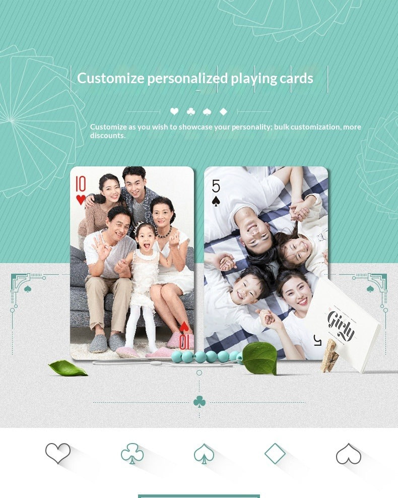 DIY photo pvc plastic waterproof playing card custom gift graduation season souvenir to picture production printing custom