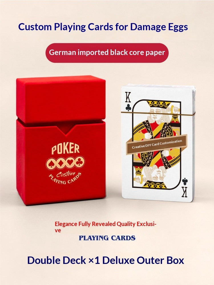 Special card for used eggs German black core paper advertising playing card custom card pvc printing card plastic card