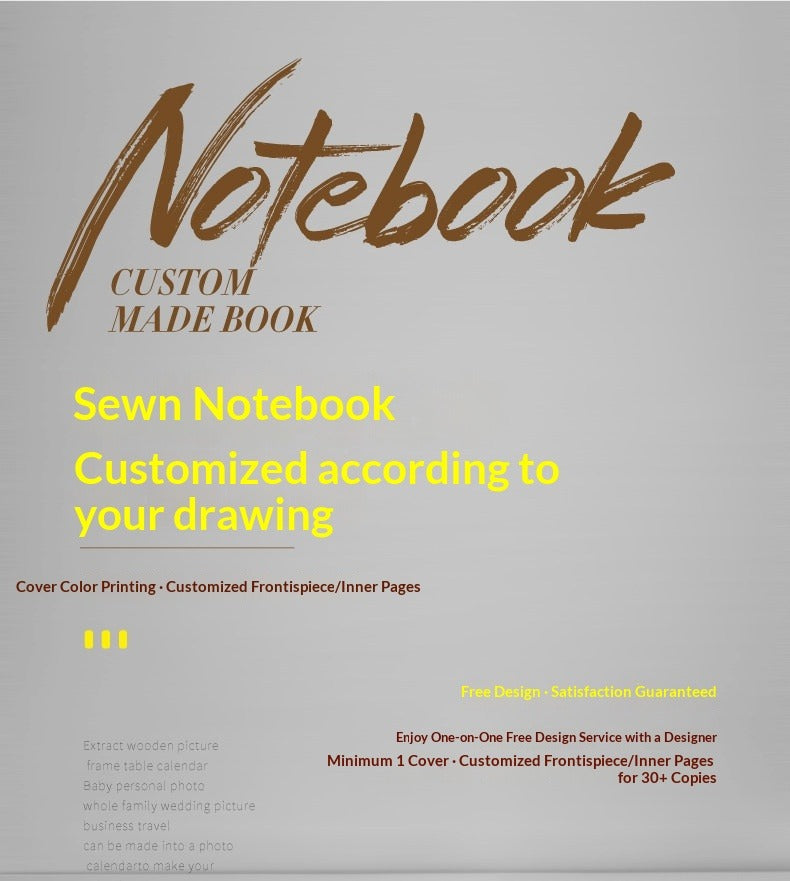 B5A4 notebook soft surface custom cover kraft paper to map custom printing printable logo advertising training gifts