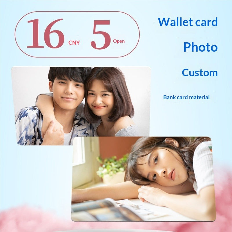 3 inch pvc wallet card custom couple photo double-sided printing creative small gift portrait baby small card custom