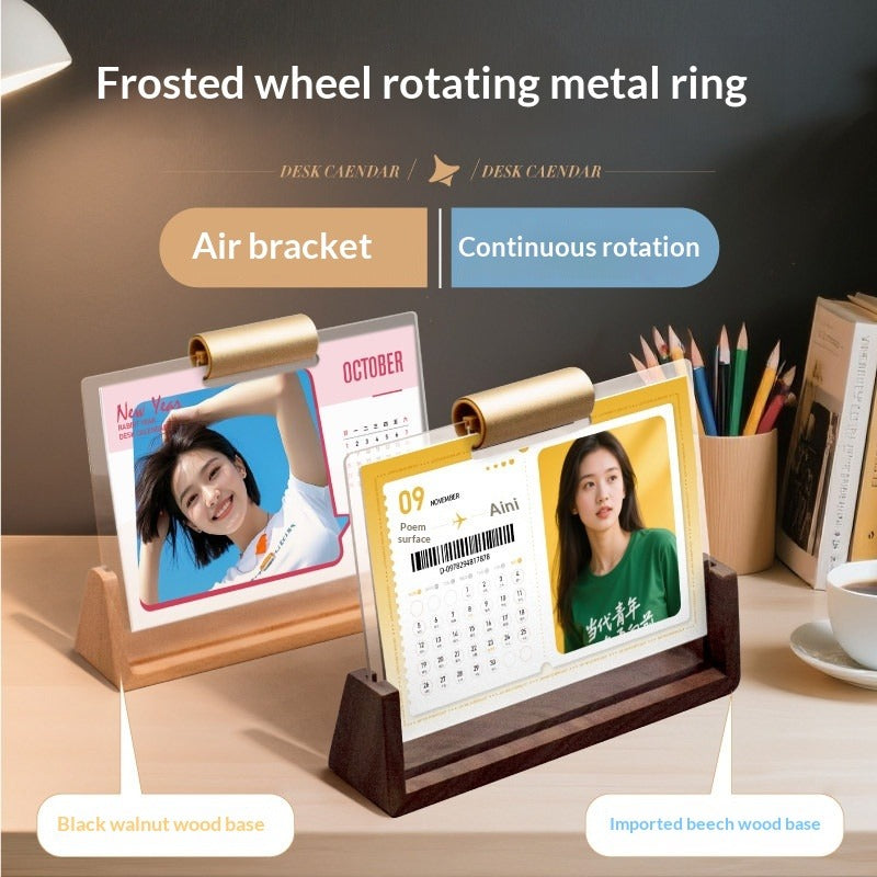 2026 wooden new desk calendar custom DIY photo to make calendar creative calendar bracket custom