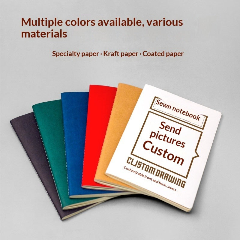 B5A4 notebook soft surface custom cover kraft paper to map custom printing printable logo advertising training gifts