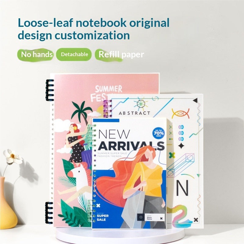 Logo notebook custom cover photo printing A6 pocket coil book custom B5 horizontal line book A5 square book