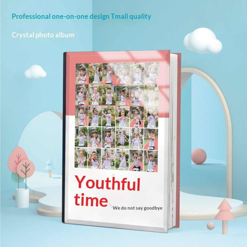 2026 new 12-inch crystal album production, primary and secondary school graduation students record, party photo souvenir album customization