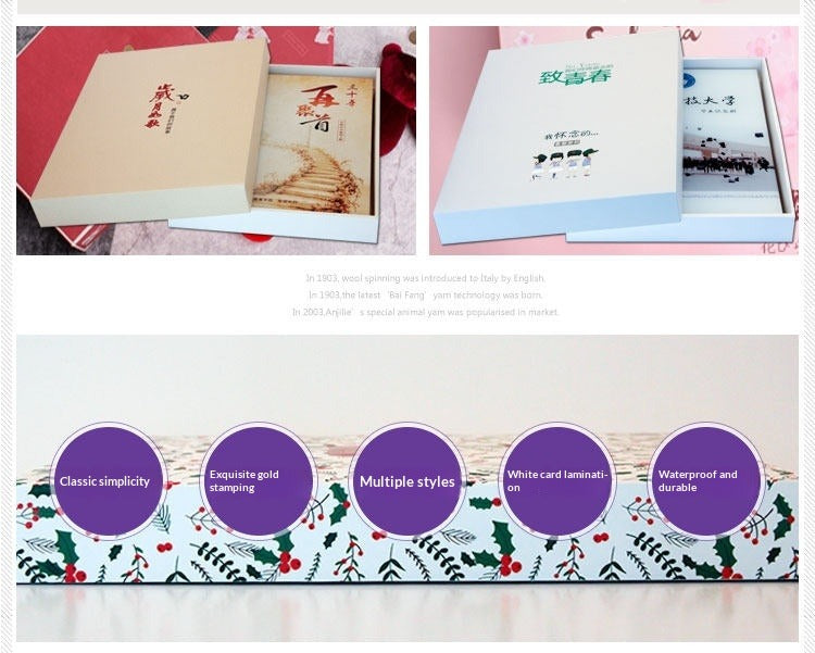 New 12-inch photo album, photo album, gift outer packaging box, send students to graduate, waiting for room update, firmware head