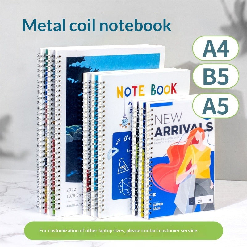 Logo notebook custom cover photo printing A6 pocket coil book custom B5 horizontal line book A5 square book