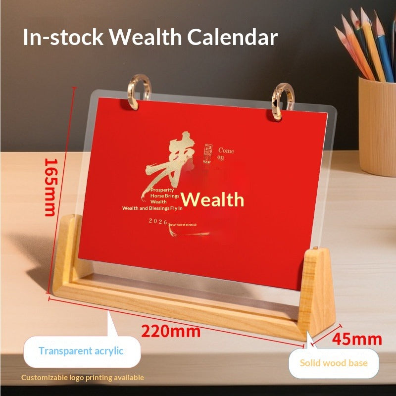 2026 wooden new desk calendar custom DIY photo to make calendar creative calendar bracket custom