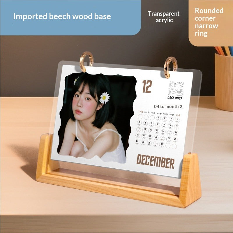 2026 wooden new desk calendar custom DIY photo to make calendar creative calendar bracket custom
