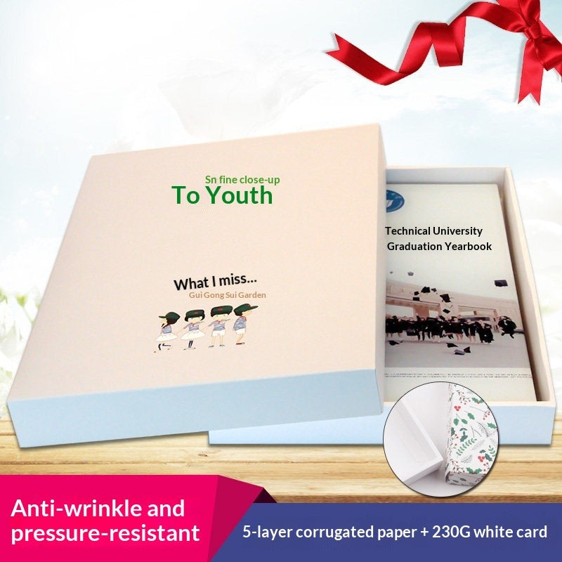 New 12-inch photo album, photo album, gift outer packaging box, send students to graduate, waiting for room update, firmware head