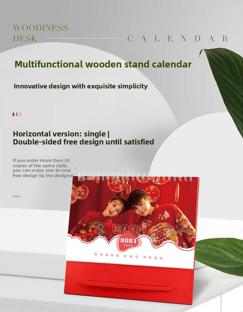2026 Wooden Desk Calendar Customized Simple Calendar Business Enterprise Advertising Printing DIY Baby Wedding Photo Making