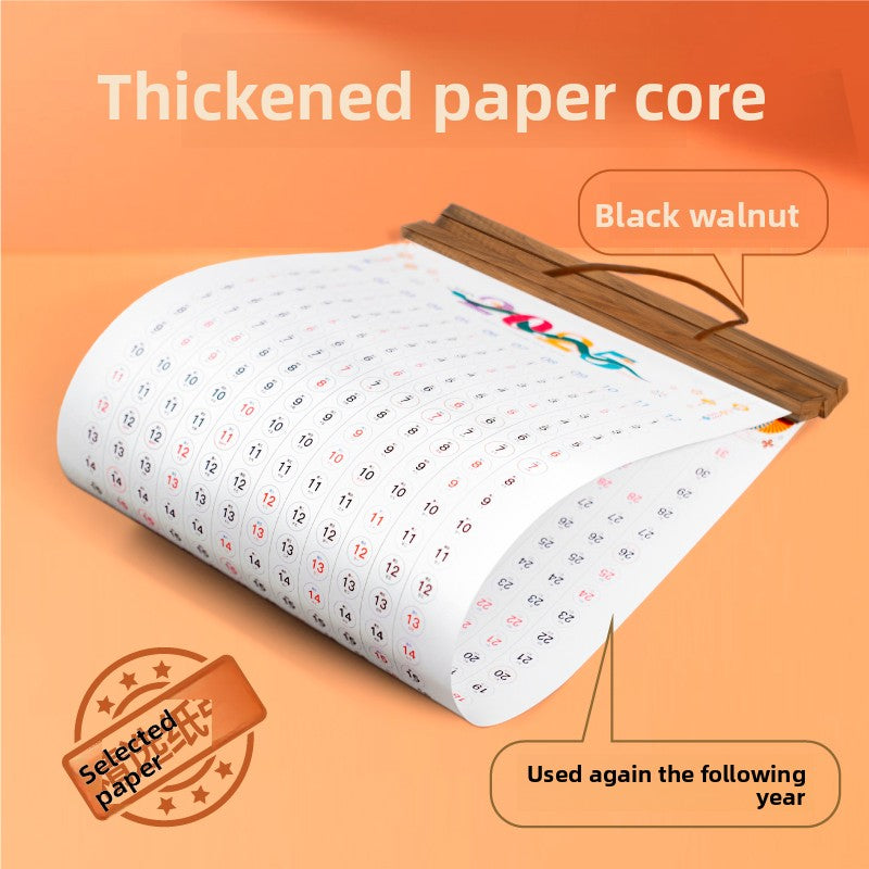 Wooden calendar 2025 new large wooden year-round one clock in quarrel calendar Jane ns wind calendar customization