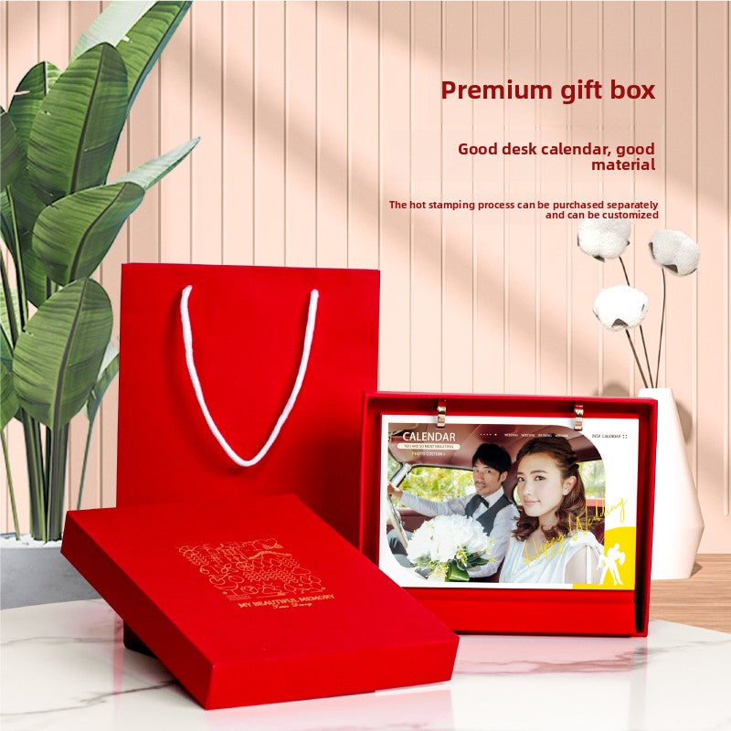 2026 new desk calendar customization DIY personalized photo album calendar enterprise advertising space mobile phone rack to customize