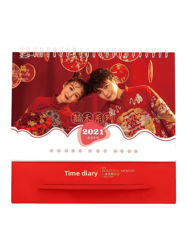 2026 Wooden Desk Calendar Customized Simple Calendar Business Enterprise Advertising Printing DIY Baby Wedding Photo Making