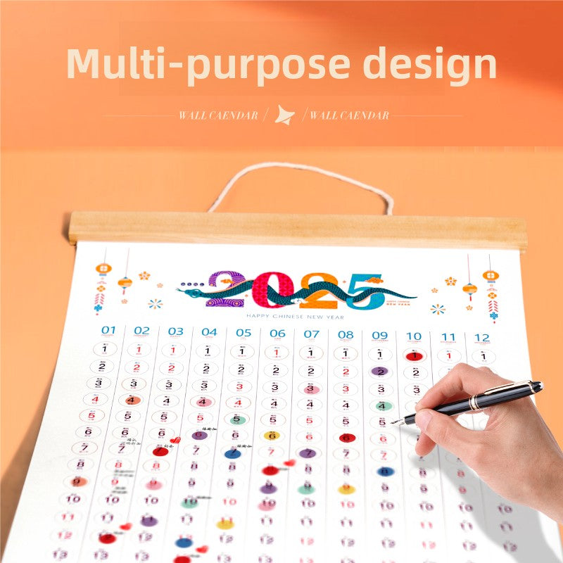 Wooden calendar 2025 new large wooden year-round one clock in quarrel calendar Jane ns wind calendar customization