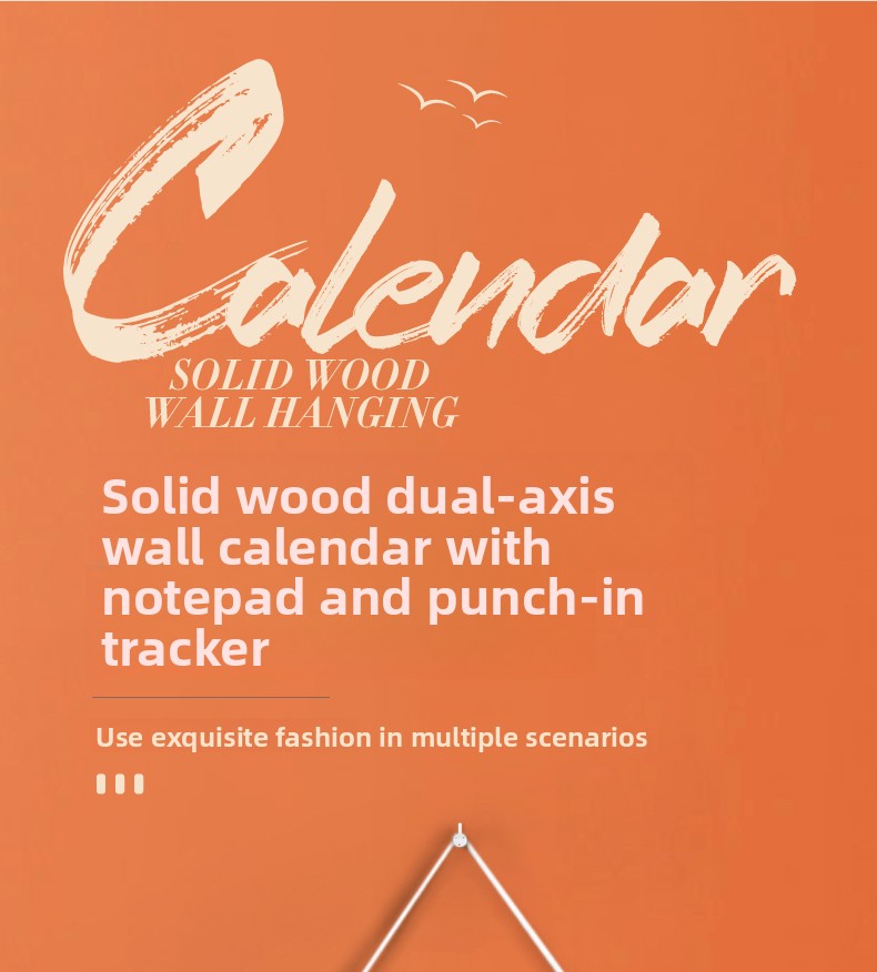 Wooden calendar 2025 new large wooden year-round one clock in quarrel calendar Jane ns wind calendar customization