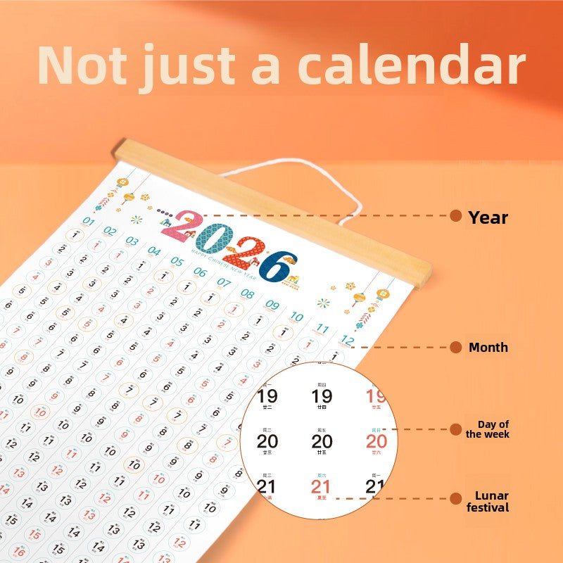 Wooden calendar 2025 new large wooden year-round one clock in quarrel calendar Jane ns wind calendar customization