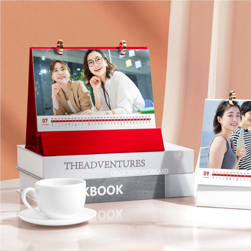 2026 new desk calendar customization DIY personalized photo album calendar enterprise advertising space mobile phone rack to customize