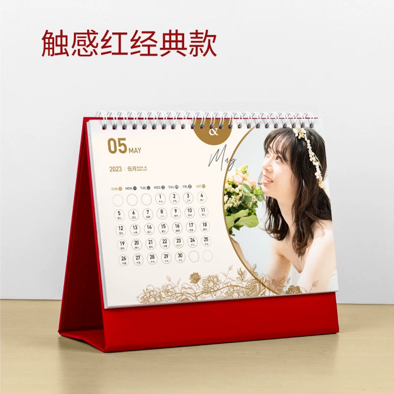 2026 new desk calendar customization DIY personalized photo album calendar enterprise advertising space mobile phone rack to customize