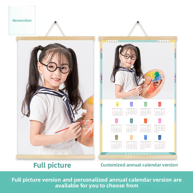 2026 wall calendar making baby photos large household calendar enterprise hanging pictures annual calendar hanging shaft poster customization
