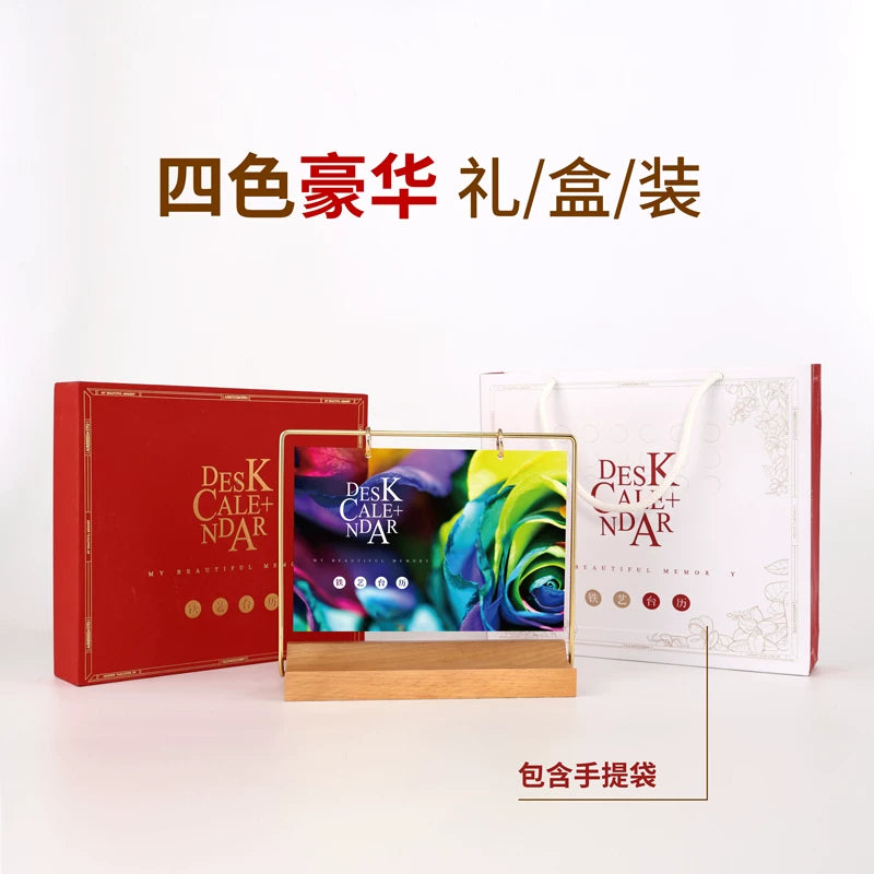 2026 desk calendar custom wrought iron wood desktop photo creative custom printing enterprise small fresh ornament calendar