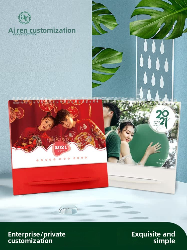 2026 Wooden Desk Calendar Customized Simple Calendar Business Enterprise Advertising Printing DIY Baby Wedding Photo Making