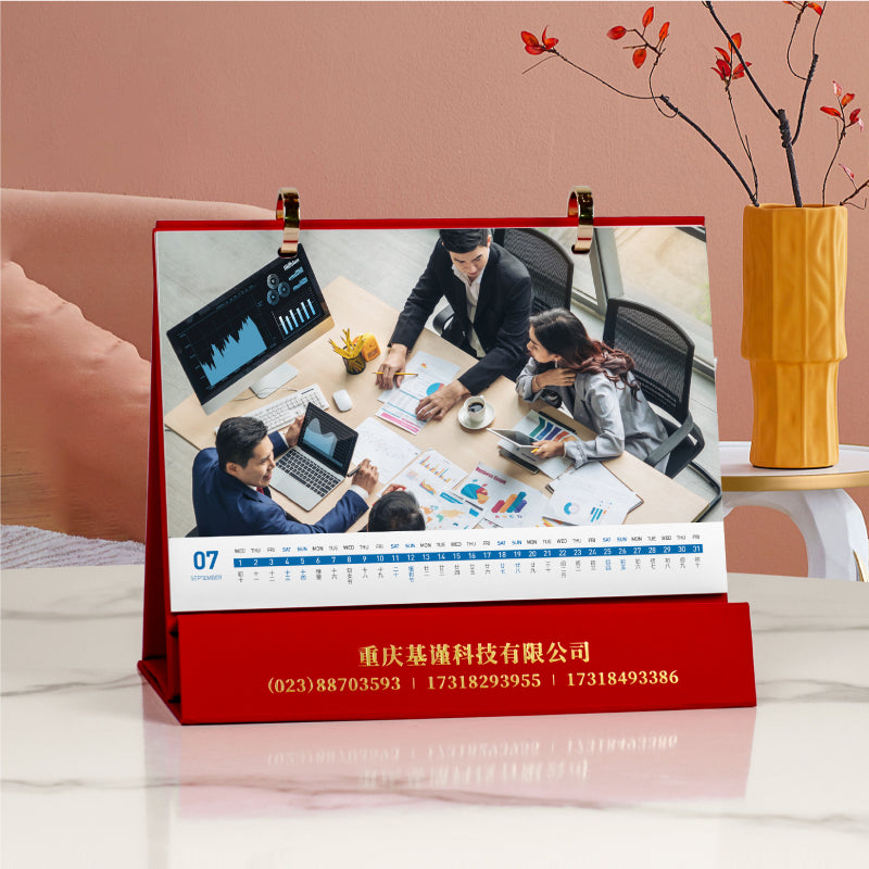 2026 new desk calendar customization DIY personalized photo album calendar enterprise advertising space mobile phone rack to customize