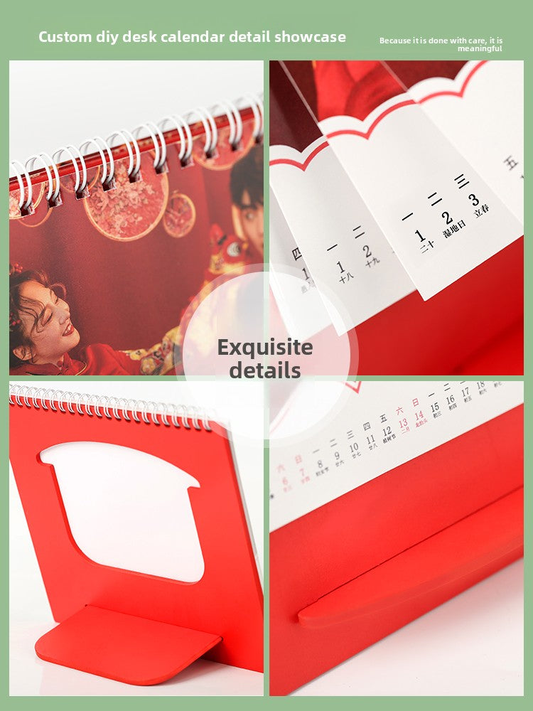 2026 Wooden Desk Calendar Customized Simple Calendar Business Enterprise Advertising Printing DIY Baby Wedding Photo Making