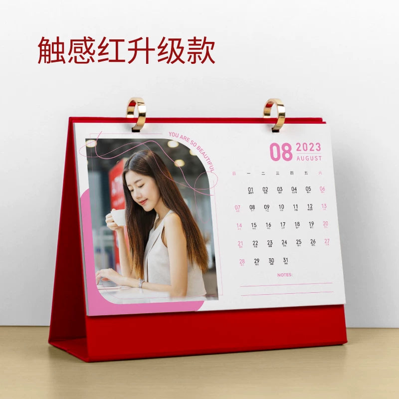 2026 new desk calendar customization DIY personalized photo album calendar enterprise advertising space mobile phone rack to customize