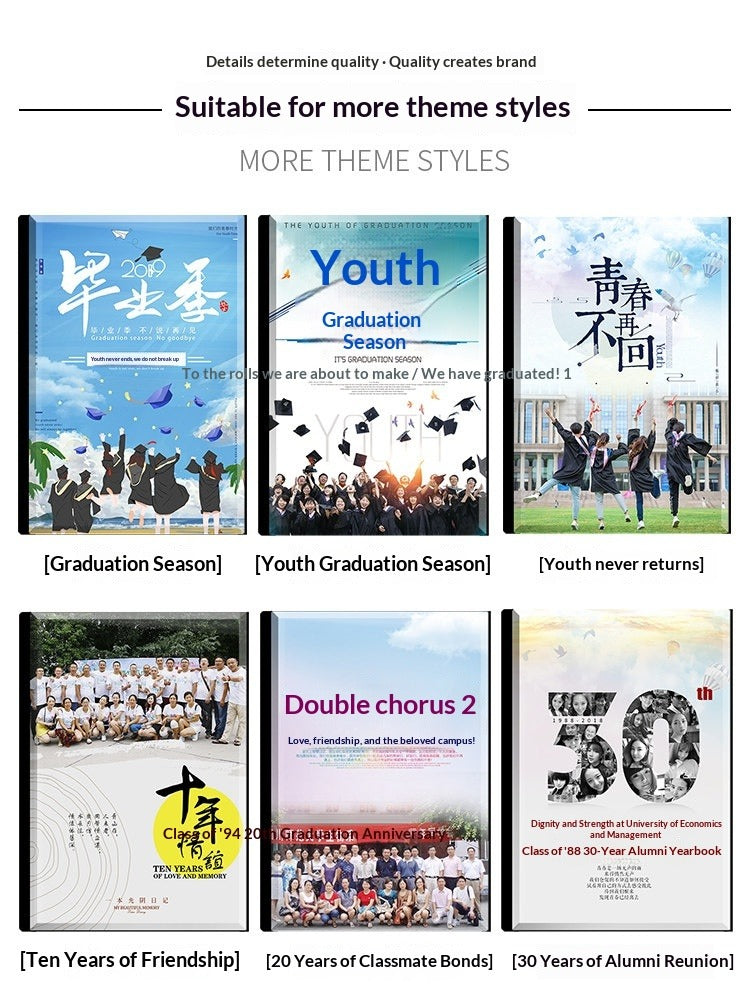 2026 new 12-inch crystal album production, primary and secondary school graduation students record, party photo souvenir album customization