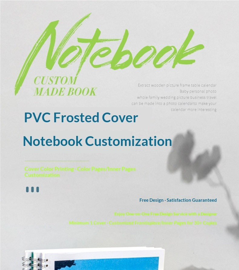 Logo notebook custom cover photo printing A6 pocket coil book custom B5 horizontal line book A5 square book