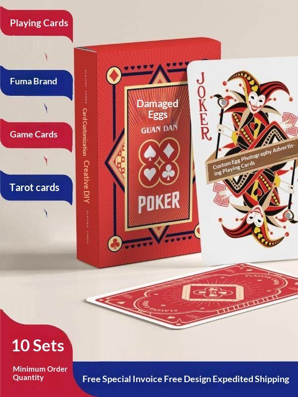 Special card for used eggs German black core paper advertising playing card custom card pvc printing card plastic card